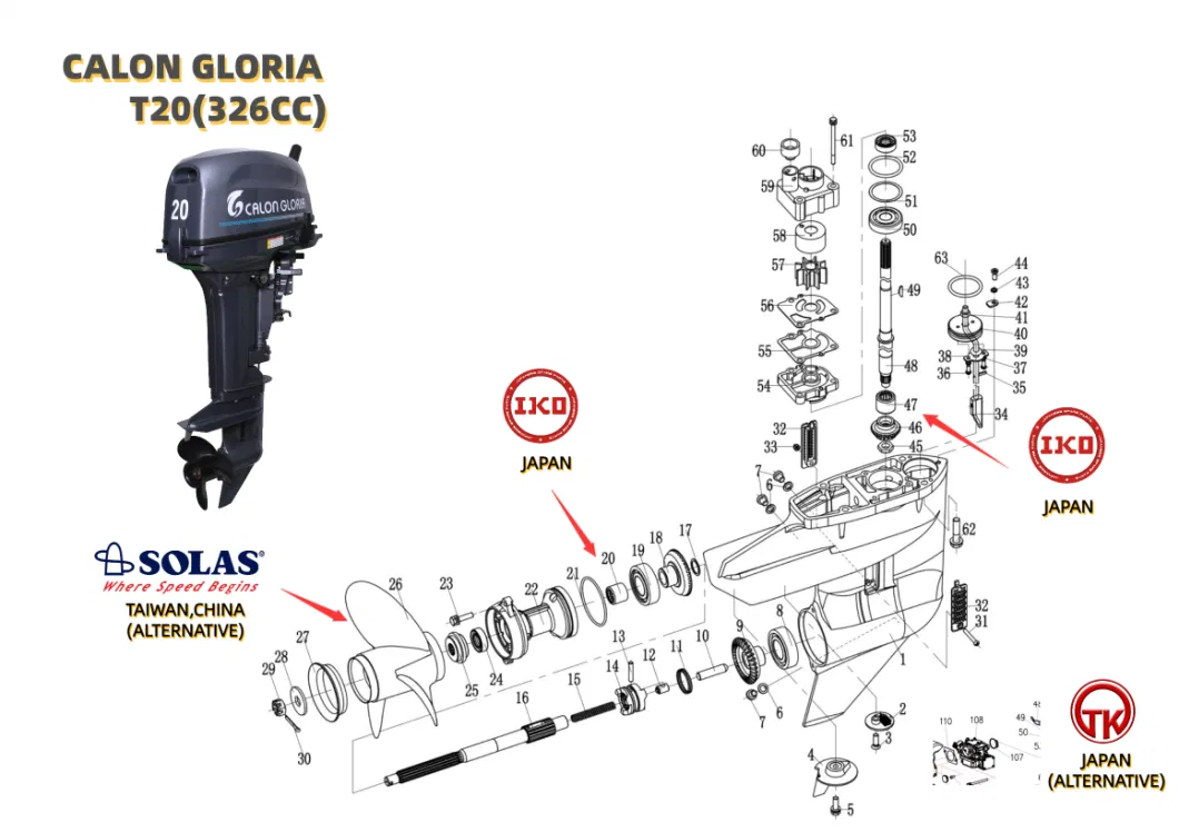 Factory Sale Gasoline Engine Price 2 Stroke 20HP Outboard Boat Motor Compatible with Tohatsu